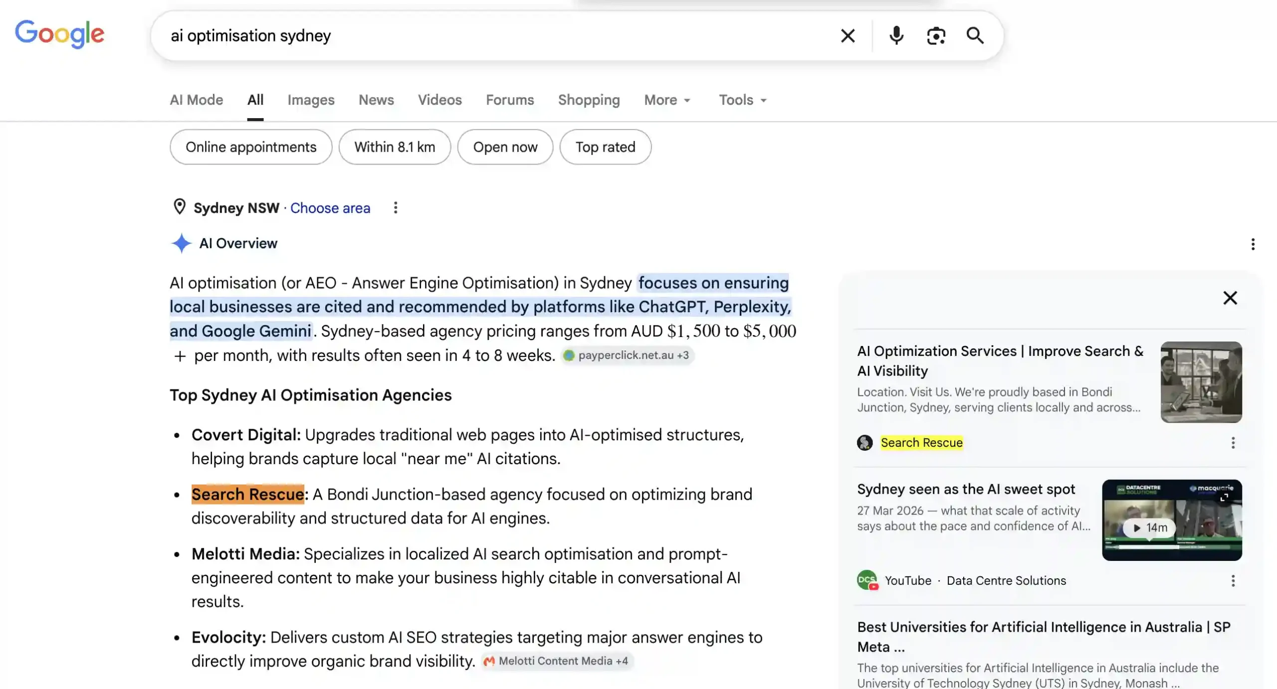 AI Optimisation Sydney